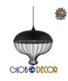 GLOBOSTAR® SOBRINO 01108 Vintage Κρεμαστό Φωτιστικό Οροφής με Ντουί 1 x E27 AC 220-240V IP20 - Μαύρο - Μ46 x Π46 x Υ50cm